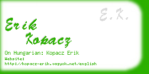 erik kopacz business card